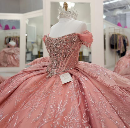 Vestidos de quinceañera con hombros descubiertos, tul princesa, apliques, vestidos de quinceañera HE530