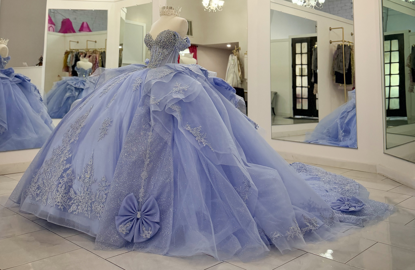 Vestidos de quinceañera con hombros descubiertos, tul princesa, apliques, vestidos de quinceañera HE530