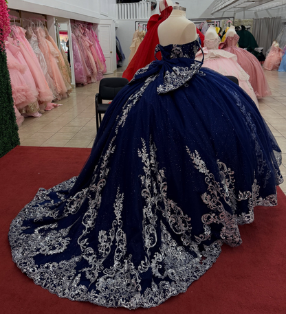 Princess Ball Gown Lace Appliqued Sweet 16 Quinceanera Dresses for Birthday HE1701
