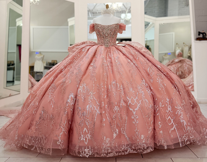 Vestidos de quinceañera con hombros descubiertos, tul princesa, apliques, vestidos de quinceañera HE530