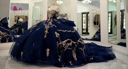 Luxury Lace Appliqued Tulle Sweet 16 Quinceanera Dresses Ball Gown Birthday Dress HE1706