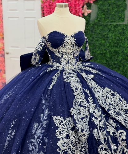 Princess Ball Gown Lace Appliqued Sweet 16 Quinceanera Dresses for Birthday HE1701