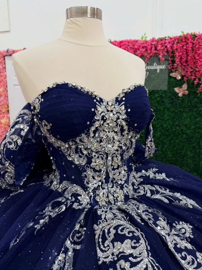 Princess Ball Gown Lace Appliqued Sweet 16 Quinceanera Dresses for Birthday HE1701