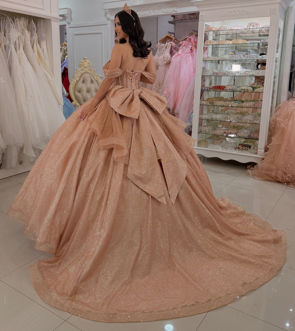 Vestidos de quinceañera con hombros descubiertos, tul princesa, apliques, vestidos de quinceañera HE530