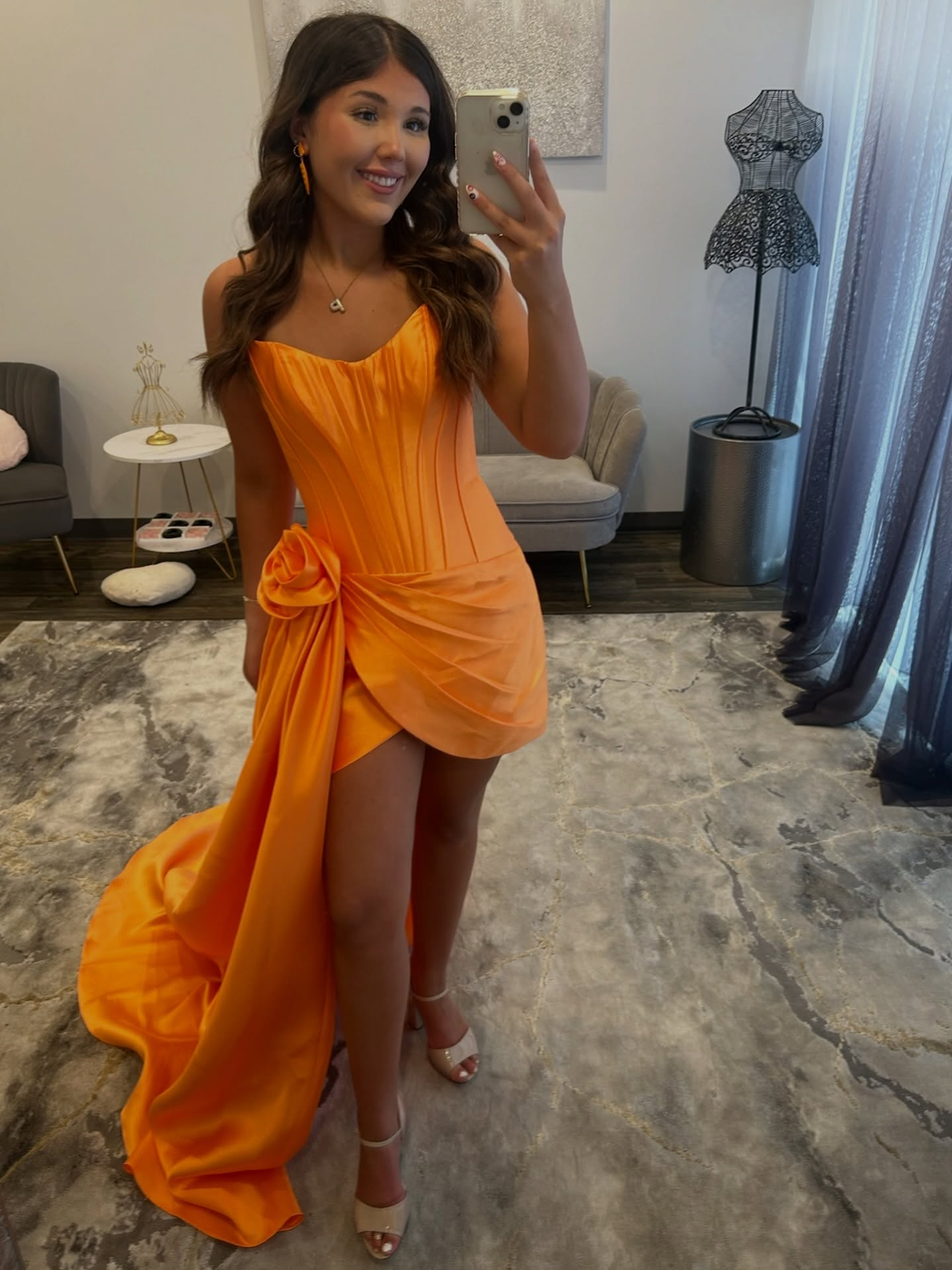 Sheath Satin Homecoming Dresses for Juniors Strapless Corset Cocktail Party Dress HE1739