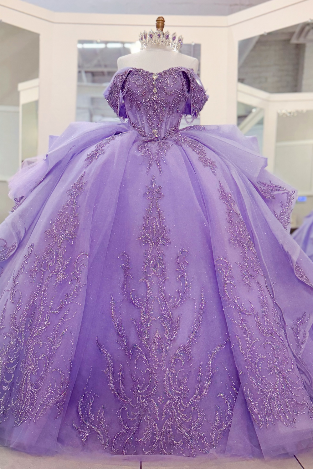 Vestidos de quinceañera con hombros descubiertos, tul princesa, apliques, vestidos de quinceañera HE530