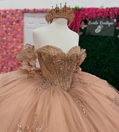 Vestidos de quinceañera con hombros descubiertos, tul princesa, apliques, vestidos de quinceañera HE530