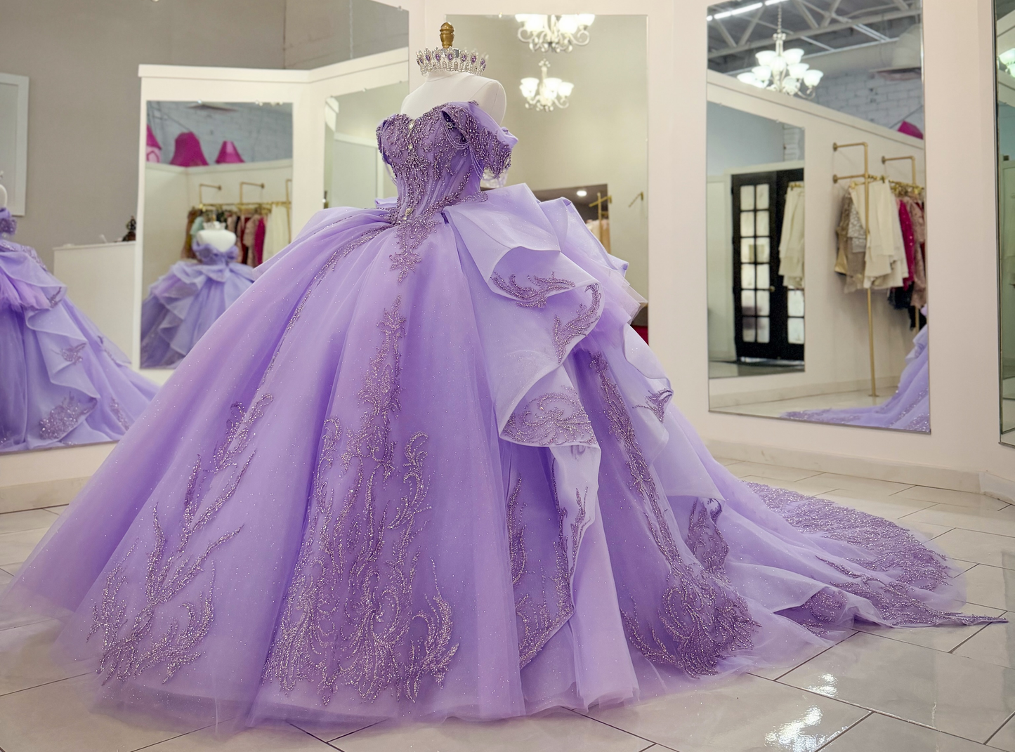 Vestidos de quinceañera con hombros descubiertos, tul princesa, apliques, vestidos de quinceañera HE530