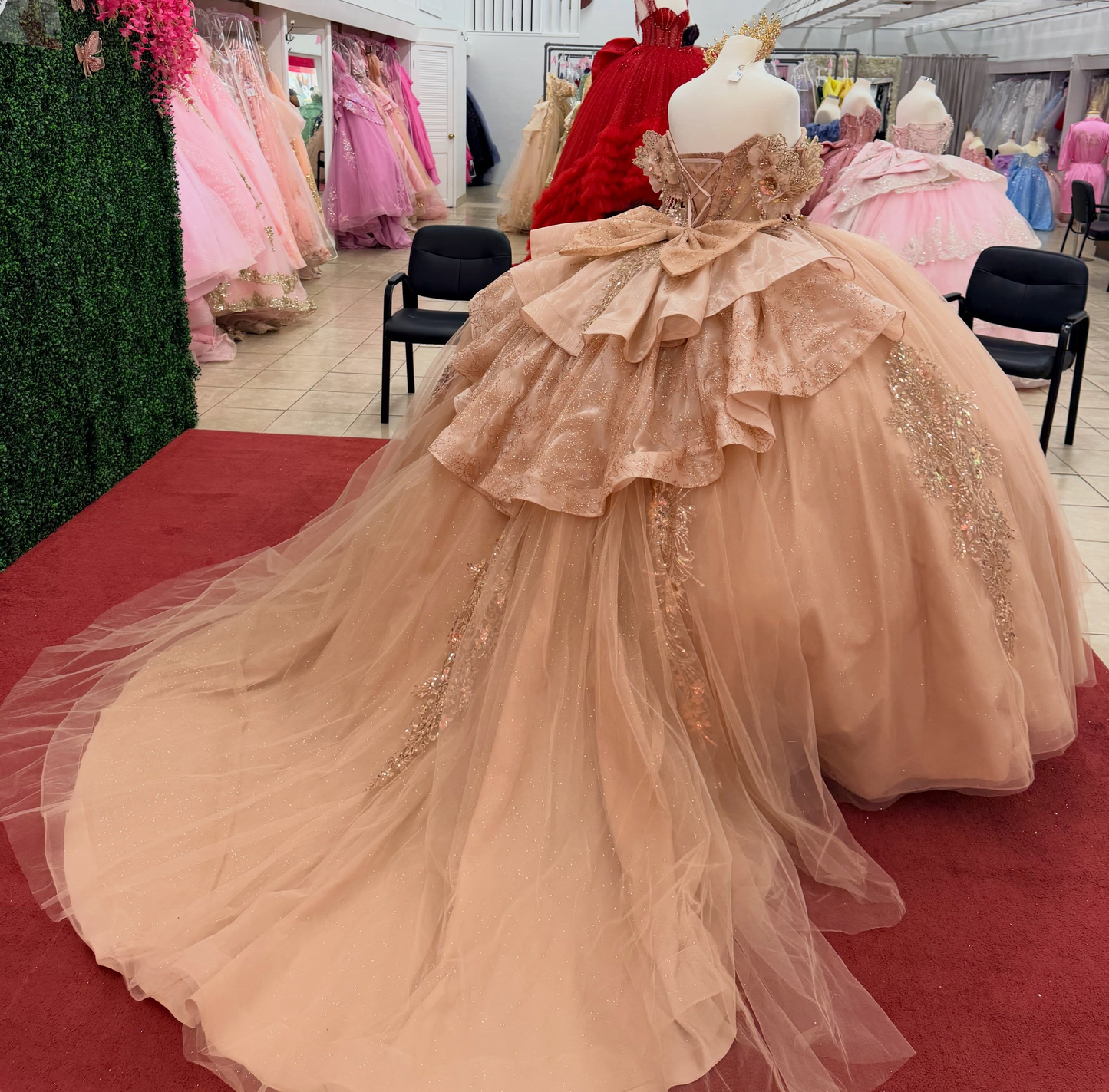 Vestidos de quinceañera con hombros descubiertos, tul princesa, apliques, vestidos de quinceañera HE530