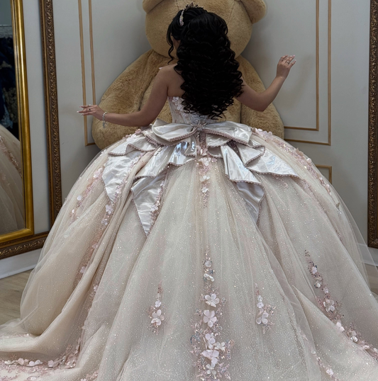 Vestidos de quinceañera con hombros descubiertos, tul princesa, apliques, vestidos de quinceañera HE530