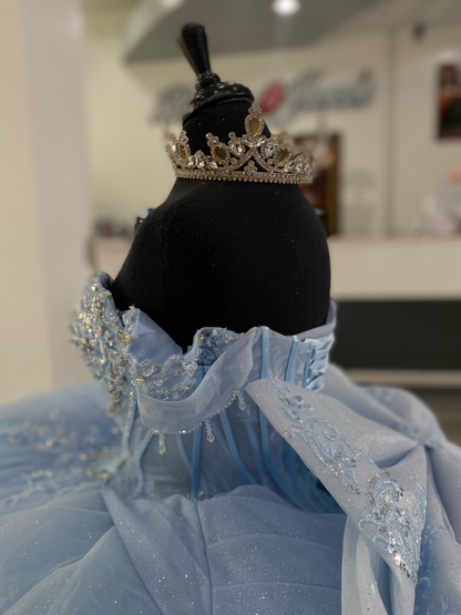 Vestidos de quinceañera con hombros descubiertos, tul princesa, apliques, vestidos de quinceañera HE530