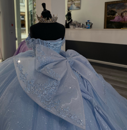 Vestidos de quinceañera con hombros descubiertos, tul princesa, apliques, vestidos de quinceañera HE530