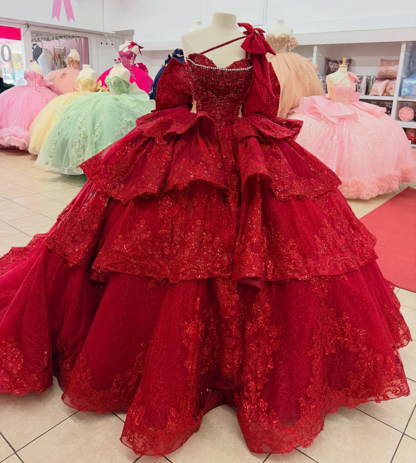 Vestidos de quinceañera con hombros descubiertos, tul princesa, apliques, vestidos de quinceañera HE530