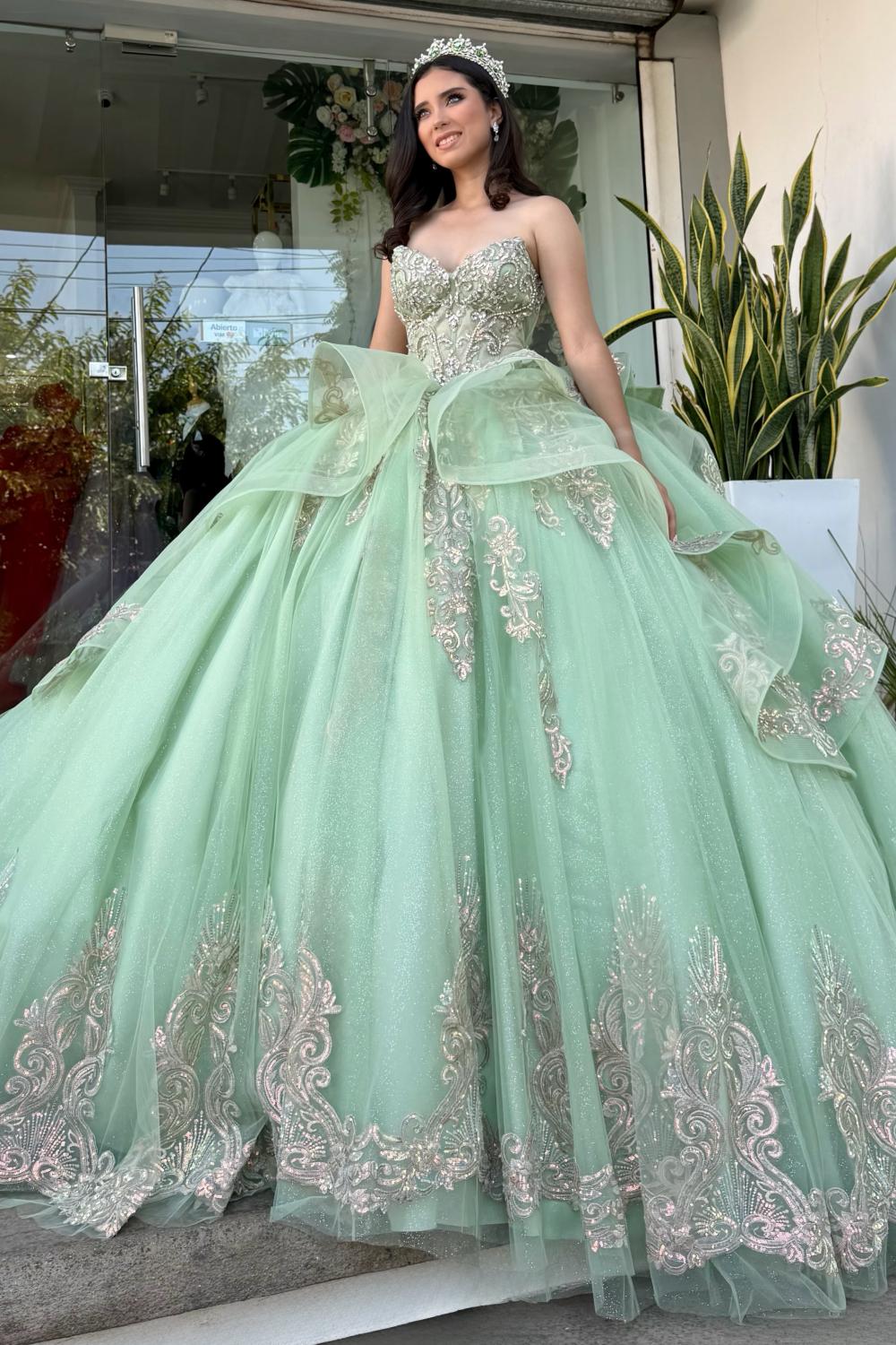 Vestidos de quinceañera con hombros descubiertos, tul princesa, apliques, vestidos de quinceañera HE530