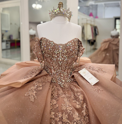 Vestidos de quinceañera con hombros descubiertos, tul princesa, apliques, vestidos de quinceañera HE530