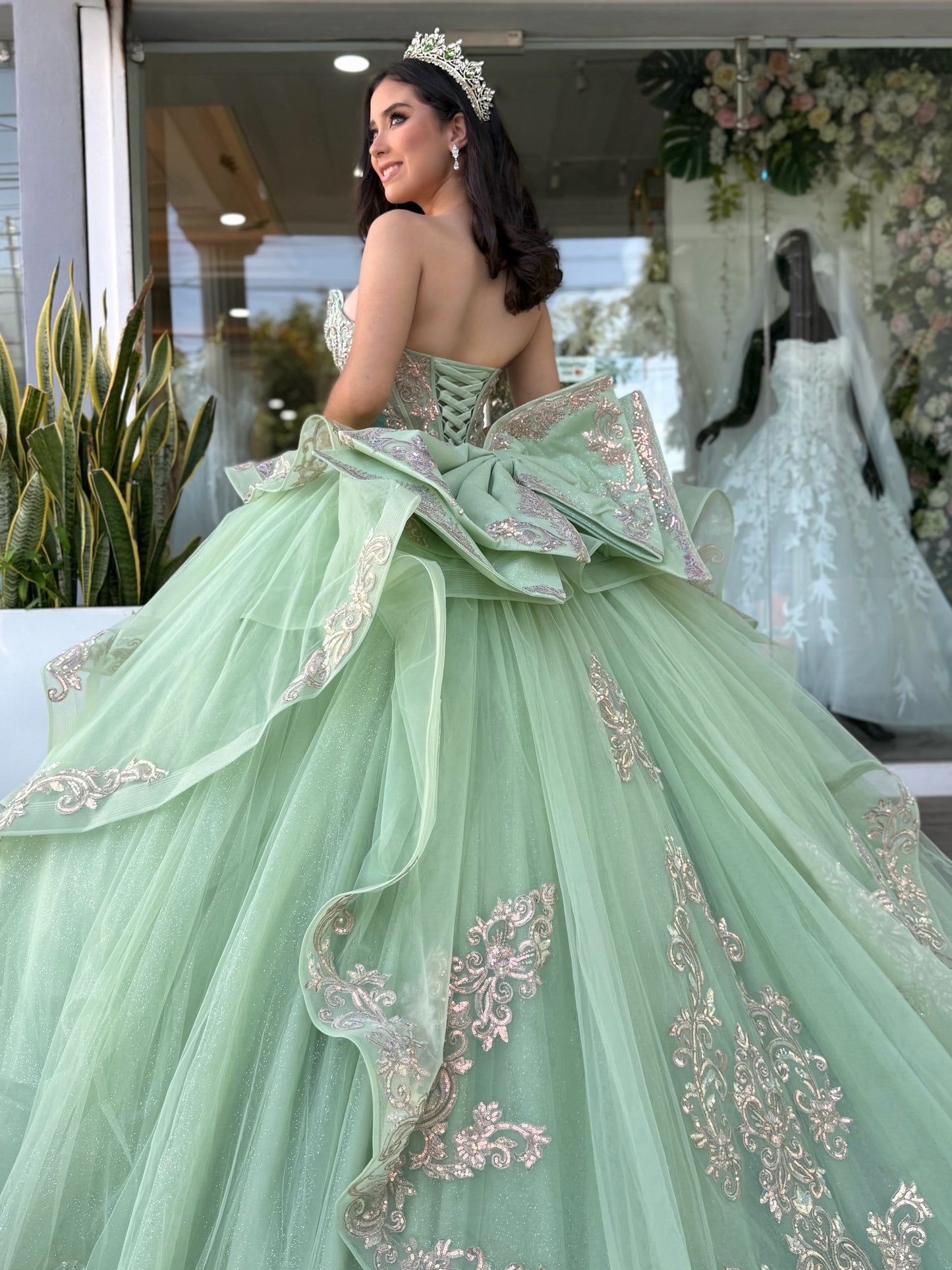 Vestidos de quinceañera con hombros descubiertos, tul princesa, apliques, vestidos de quinceañera HE530
