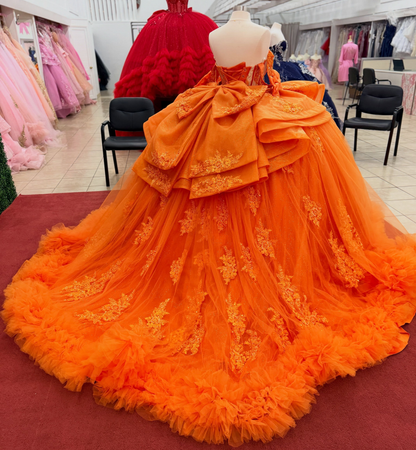 Vestidos de quinceañera con hombros descubiertos, tul princesa, apliques, vestidos de quinceañera HE530