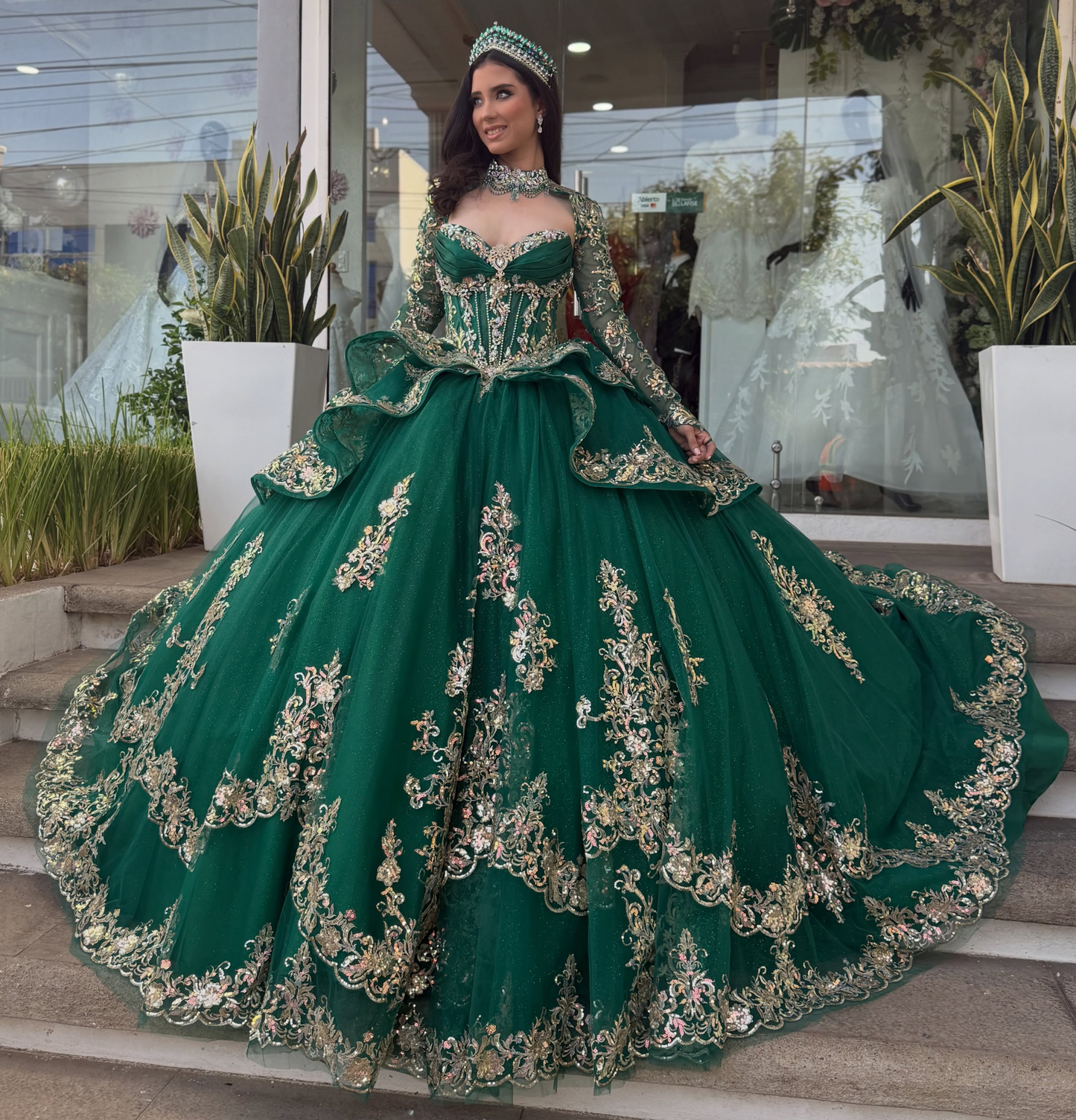 Vestidos de quinceañera con hombros descubiertos, tul princesa, apliques, vestidos de quinceañera HE530