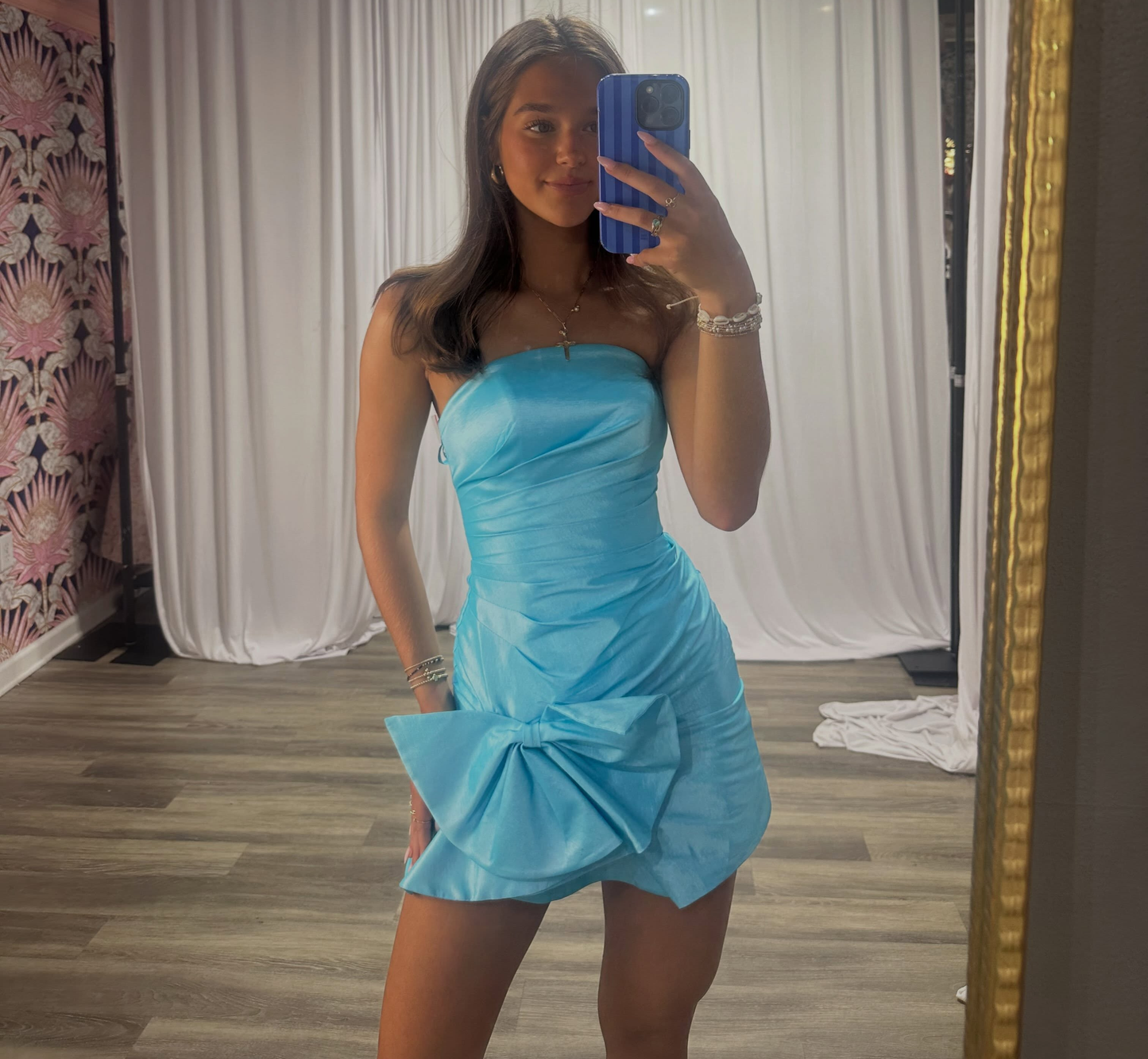 Strapless Satin Pleated Homecoming Dresses Sweetheart Short School Party Gowns HE1857