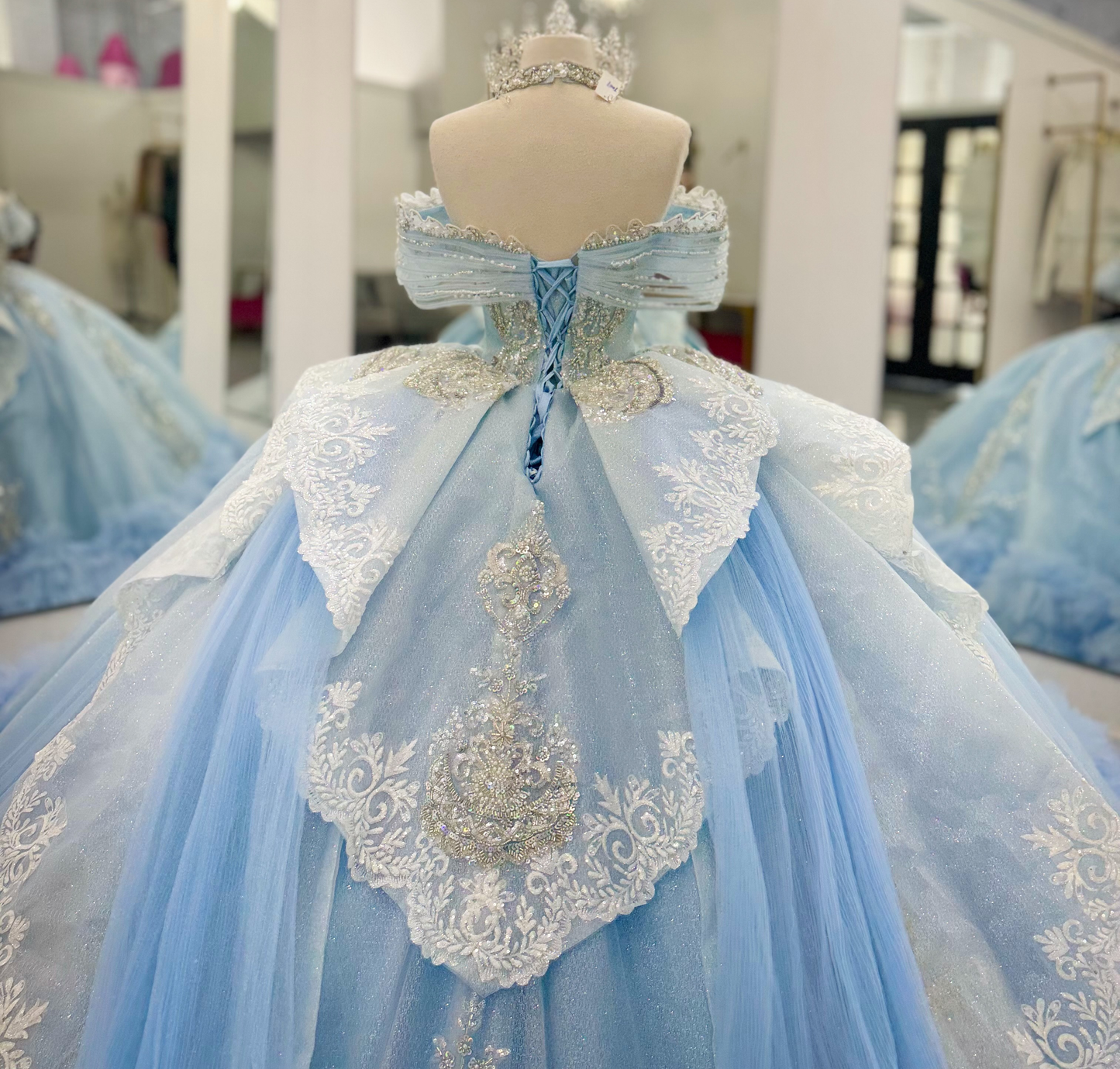 Vestidos de quinceañera con hombros descubiertos, tul princesa, apliques, vestidos de quinceañera HE530