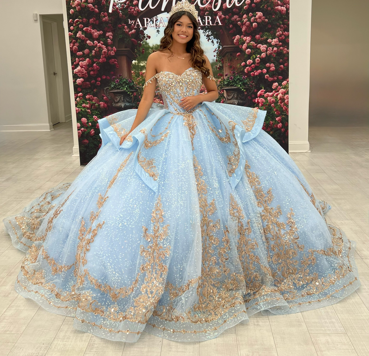 Vestidos de quinceañera con hombros descubiertos, tul princesa, apliques, vestidos de quinceañera HE530