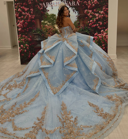 Vestidos de quinceañera con hombros descubiertos, tul princesa, apliques, vestidos de quinceañera HE530