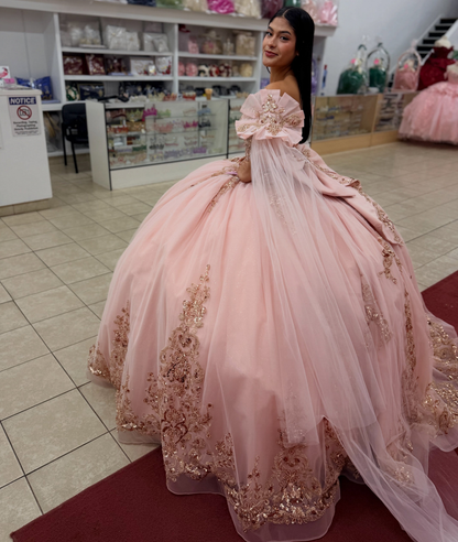 Sweetheart Tulle Lace Appliqued Pink Quinceanera Dresses Sweet 16 Birthday Prom Gowns HE1939