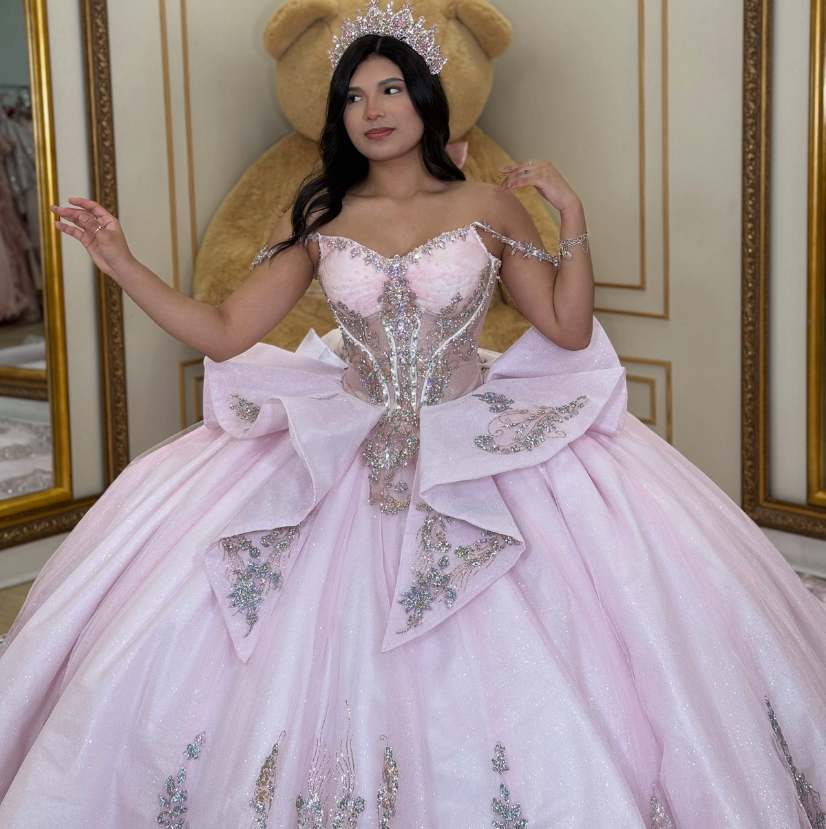 Vestidos de quinceañera con hombros descubiertos, tul princesa, apliques, vestidos de quinceañera HE530