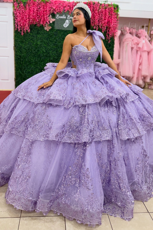 Vestidos de quinceañera con hombros descubiertos, tul princesa, apliques, vestidos de quinceañera HE530
