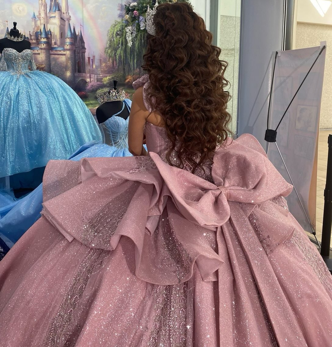 Vestidos de quinceañera con hombros descubiertos, tul princesa, apliques, vestidos de quinceañera HE530