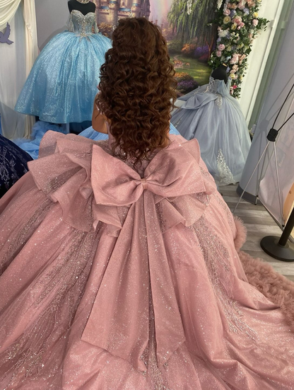 Vestidos de quinceañera con hombros descubiertos, tul princesa, apliques, vestidos de quinceañera HE530