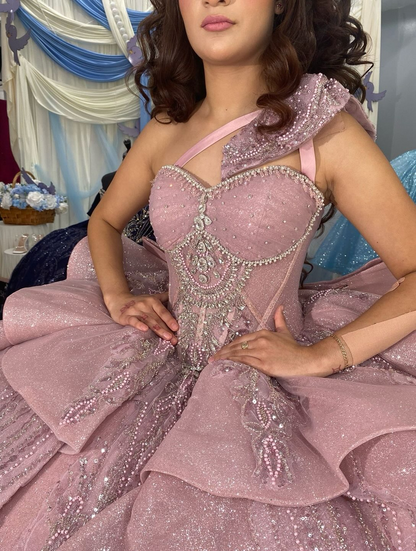 Vestidos de quinceañera con hombros descubiertos, tul princesa, apliques, vestidos de quinceañera HE530