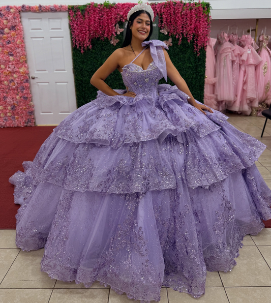 Vestidos de quinceañera con hombros descubiertos, tul princesa, apliques, vestidos de quinceañera HE530