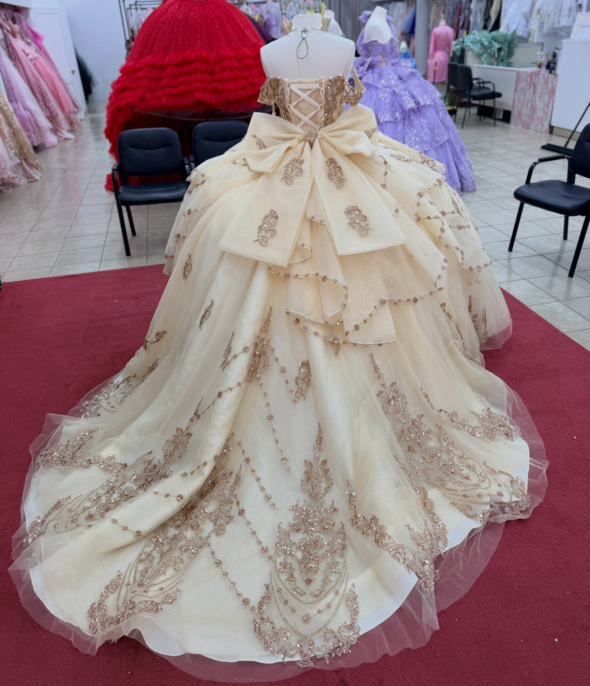 Vestidos de quinceañera con hombros descubiertos, tul princesa, apliques, vestidos de quinceañera HE530