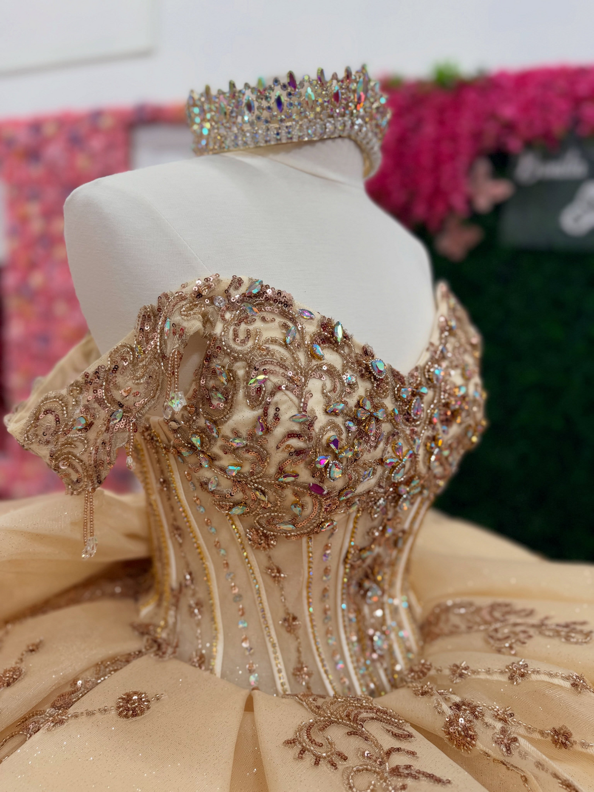 Vestidos de quinceañera con hombros descubiertos, tul princesa, apliques, vestidos de quinceañera HE530