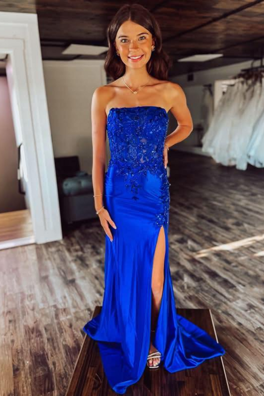 Vestido de noche largo de sirena con un hombro descubierto y lentejuelas brillantes, HE370