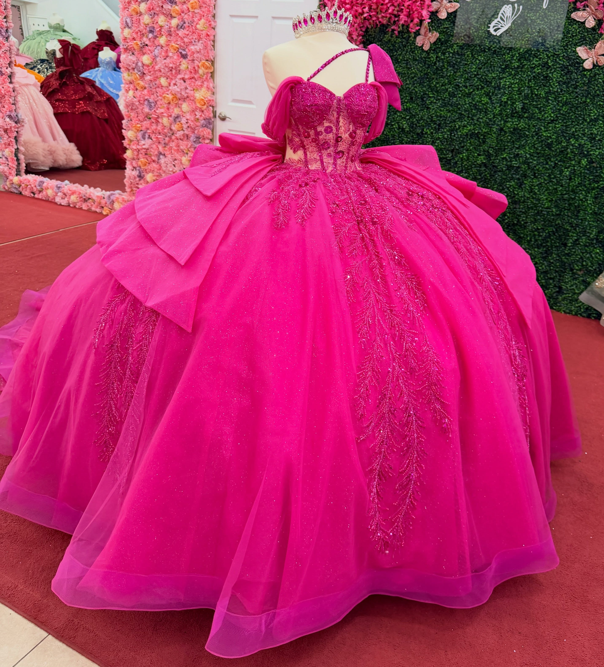 Vestidos de quinceañera con hombros descubiertos, tul princesa, apliques, vestidos de quinceañera HE530