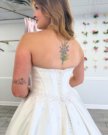 Sweetheart A-Linie Tüll 3D Blumen Strand Brautkleider für die Braut HE878