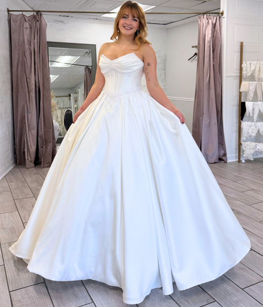 Sweetheart A-Linie Tüll 3D Blumen Strand Brautkleider für die Braut HE878
