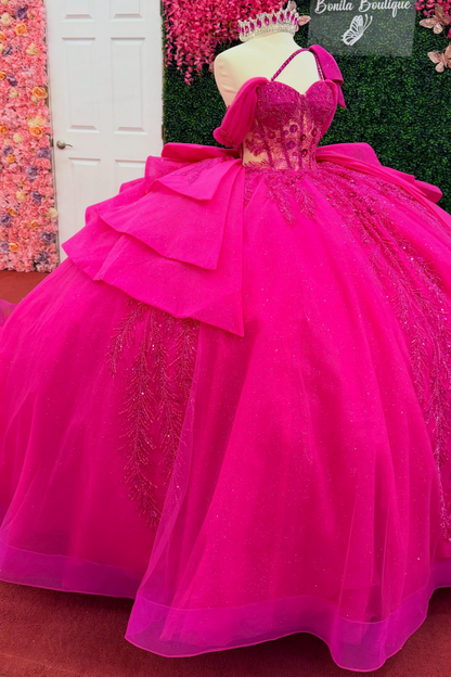 Vestidos de quinceañera con hombros descubiertos, tul princesa, apliques, vestidos de quinceañera HE530