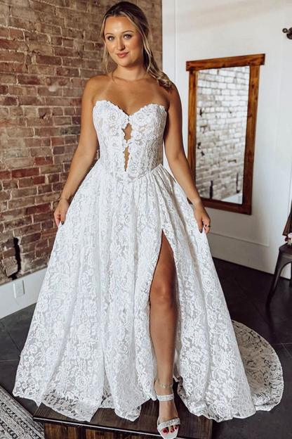 Sweetheart A-Linie Tüll 3D Blumen Strand Brautkleider für die Braut HE878
