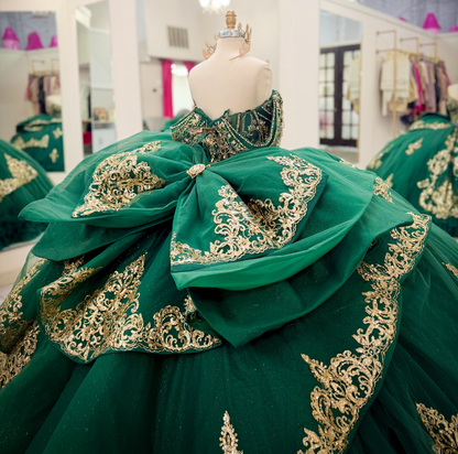 Vestidos de quinceañera con hombros descubiertos, tul princesa, apliques, vestidos de quinceañera HE530