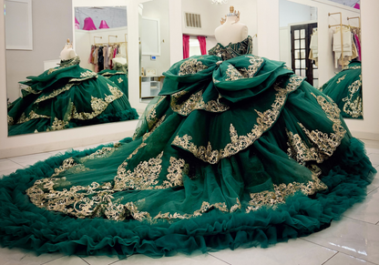 Vestidos de quinceañera con hombros descubiertos, tul princesa, apliques, vestidos de quinceañera HE530