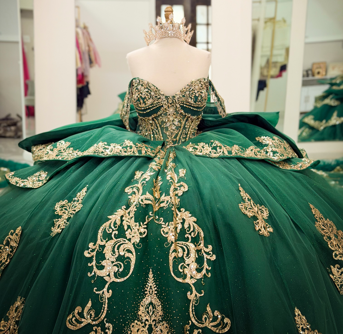 Vestidos de quinceañera con hombros descubiertos, tul princesa, apliques, vestidos de quinceañera HE530