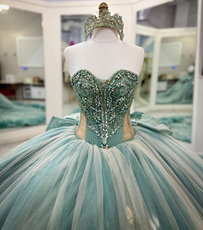 Vestidos de quinceañera con hombros descubiertos, tul princesa, apliques, vestidos de quinceañera HE530