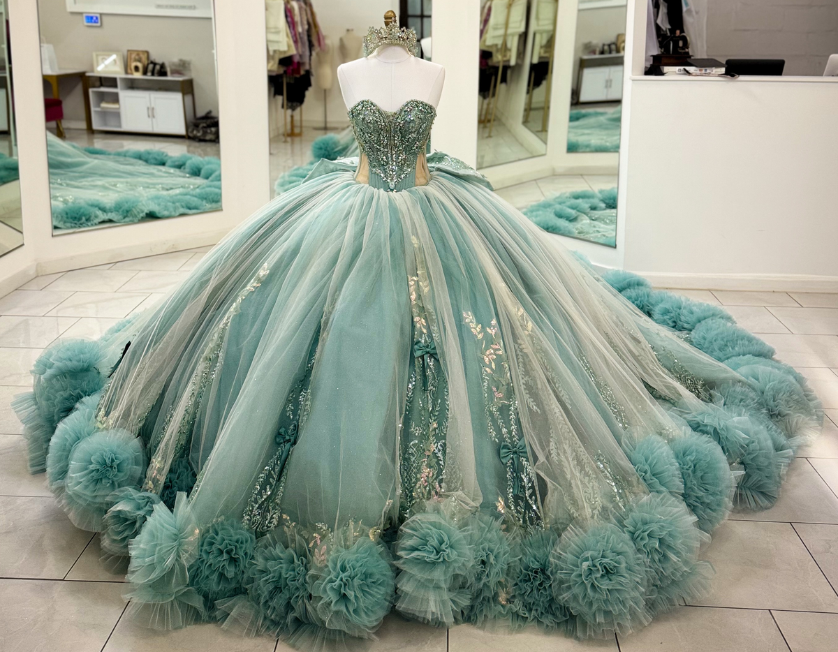 Vestidos de quinceañera con hombros descubiertos, tul princesa, apliques, vestidos de quinceañera HE530
