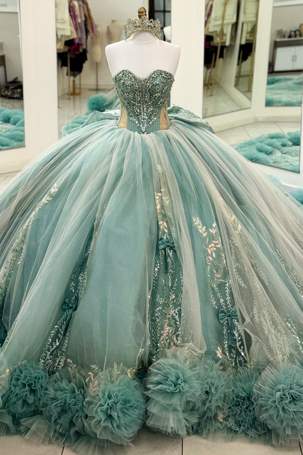 Vestidos de quinceañera con hombros descubiertos, tul princesa, apliques, vestidos de quinceañera HE530