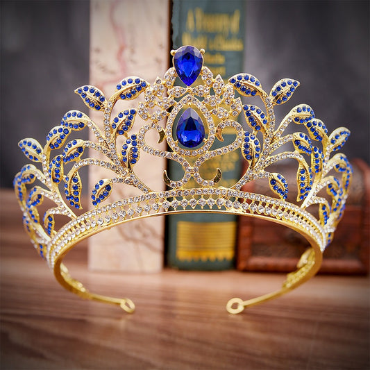 HE296-Crystal Crown for Women Princess Tiaras Rhinestone Wedding Bridal Hair Accessories Sweet 16 Birthday Party Quinceanera Photo Props