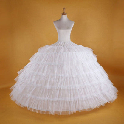HE289 - Enaguas gigantes hinchadas con 6 anillas de acero para vestidos de quinceañera, de gasa de 6 capas, hasta el suelo.