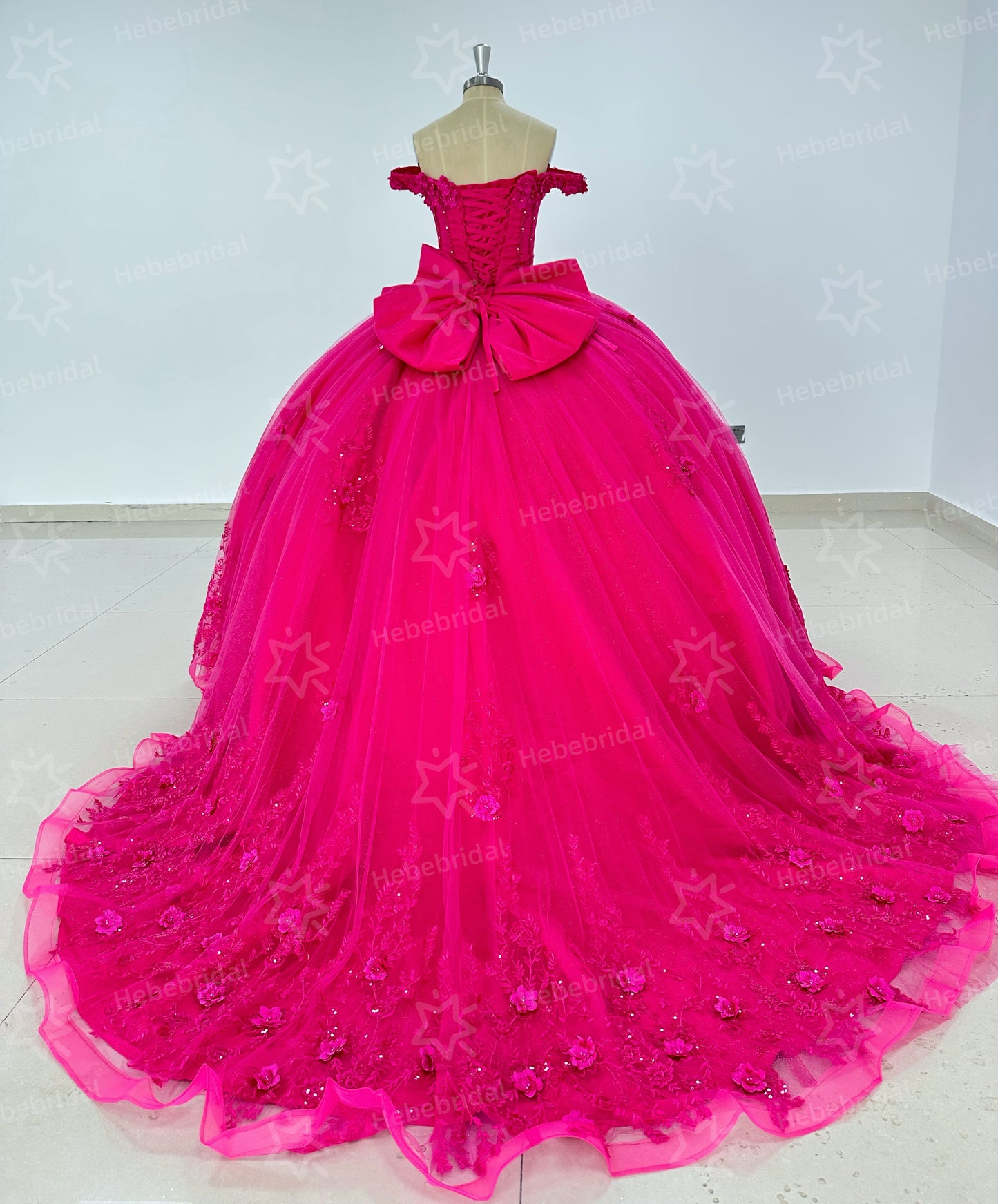 Ball Gown Princess Tulle Appliqued Quinceanera Dresses Sweet 16 Birthday Party Gowns HE1195